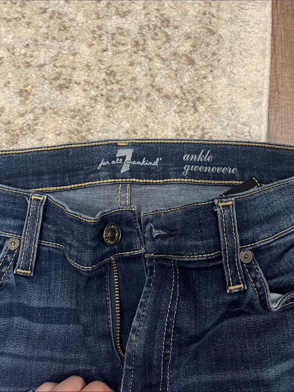 7 For All Mankind Ankle Gwenevere Dark Blue Denim Jeans